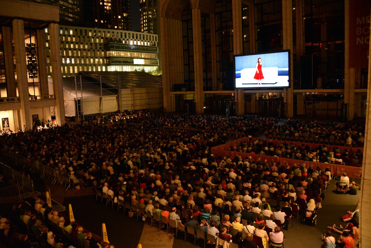 06-02 A Large Audience Watches The Metropolitan Opera Summer HD Opera Festival Outside In Lincoln Center New York City